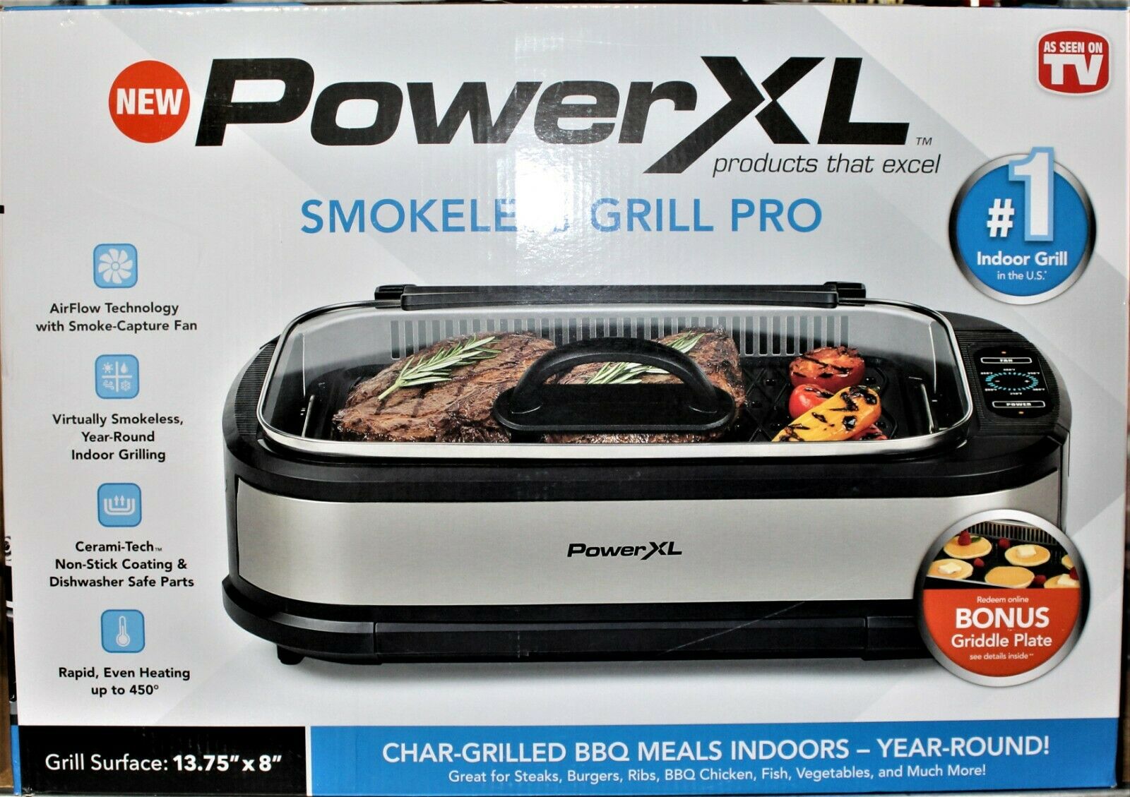 PowerXL Smokeless Grill Pro 1500W Indoor Electric Grill