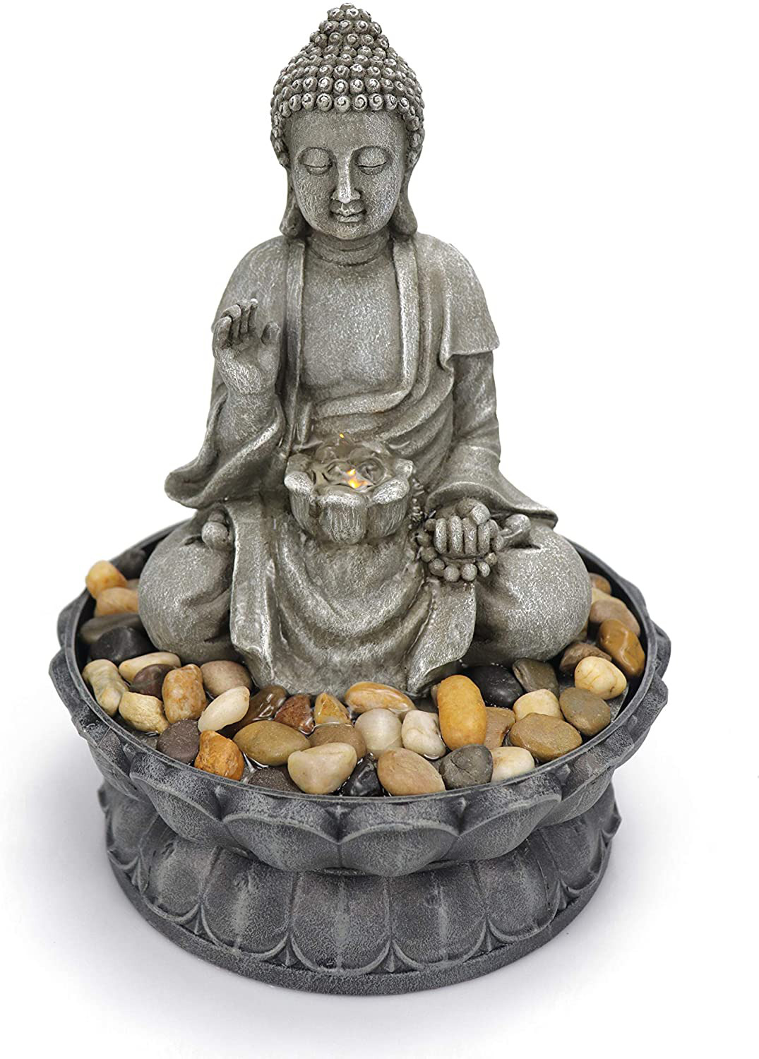 Warm Garden Buddha Fountain Tabletop Water FountainSitting Buddha