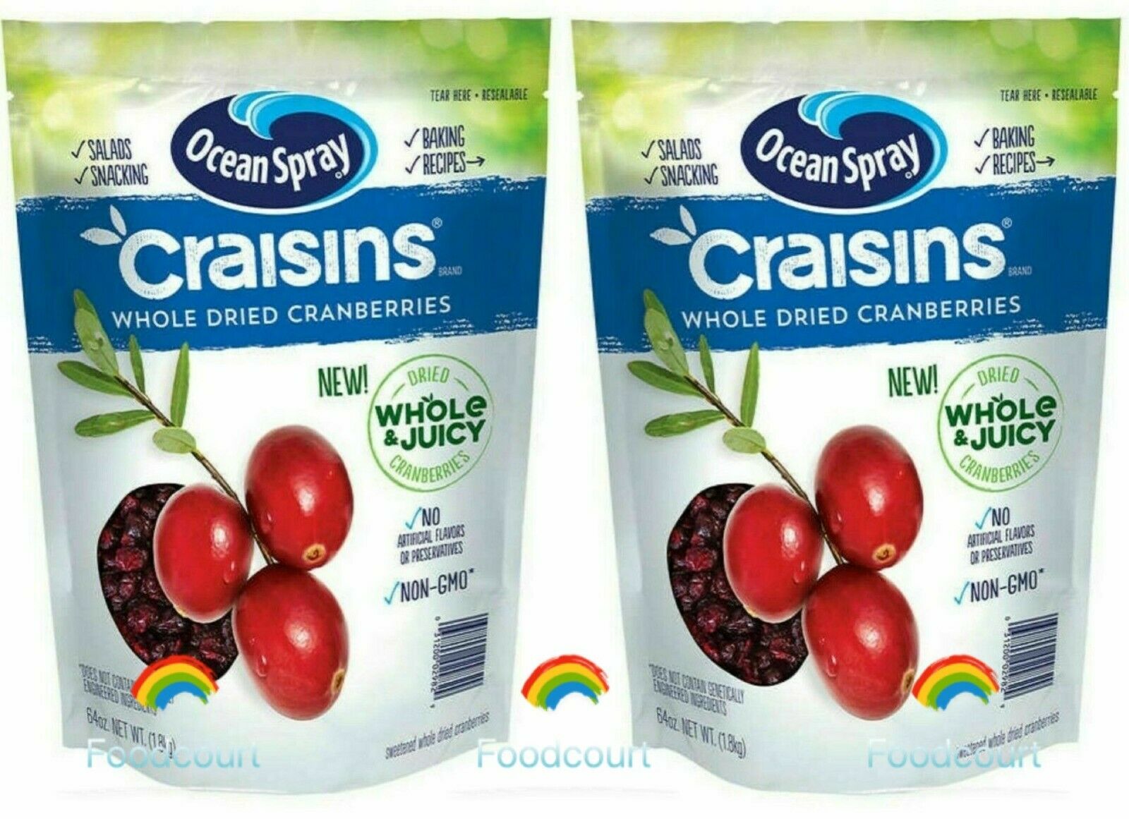 2 Packs Ocean Spray Craisins Whole Dried Cranberries 64 OZ Each Pack   6136c89d85ba2dd56879a020 