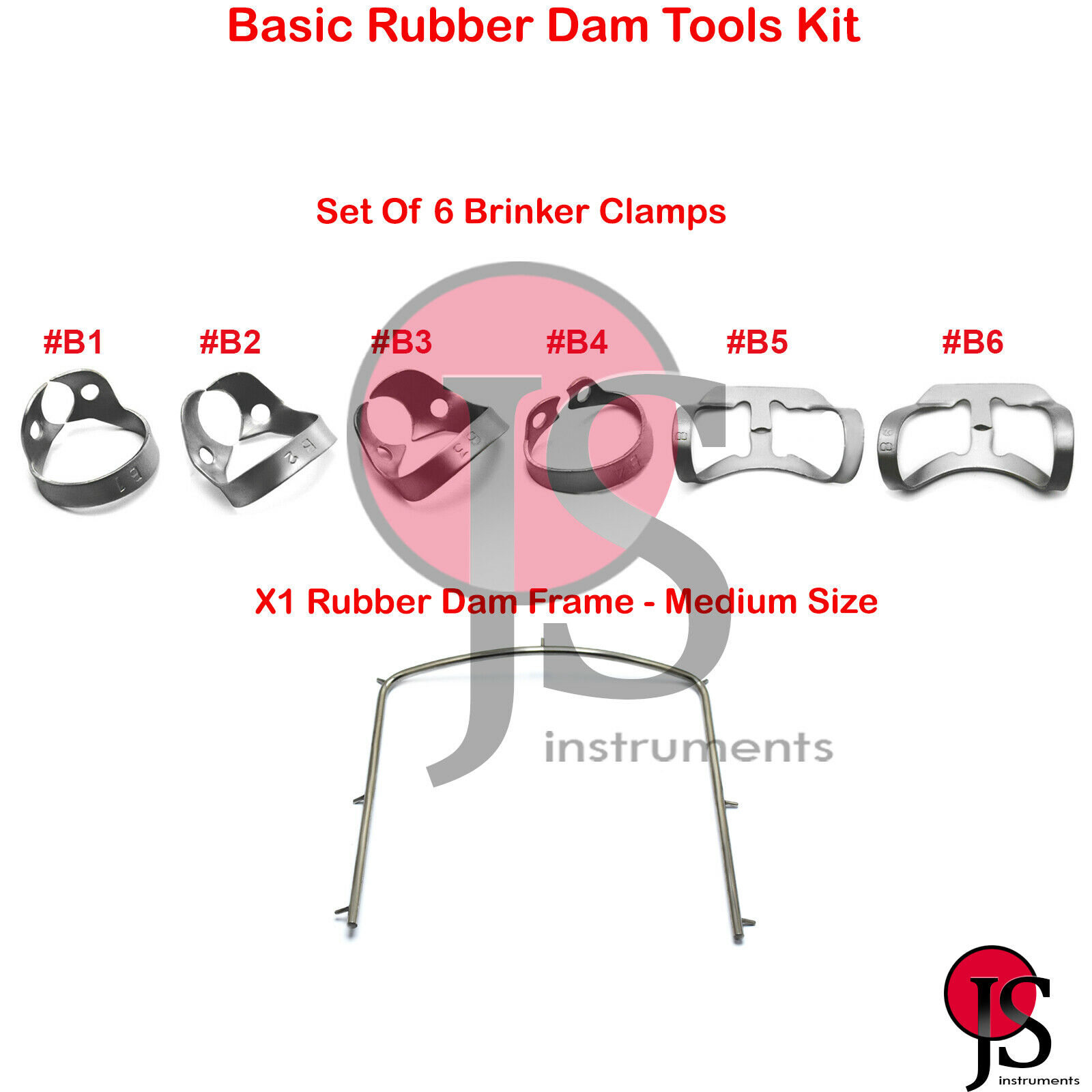 Rubber Dam Clamp Premolar Tissue Brinker Clamps Endodontic Rubber Dam Frame