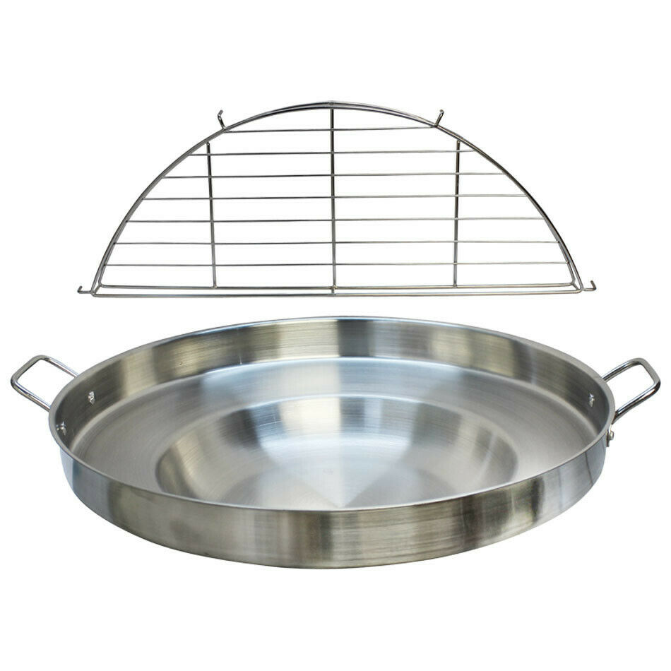 Stainless Steel Concave Comal Frying Pan Wok Grill Griddle Rack 23 Inch