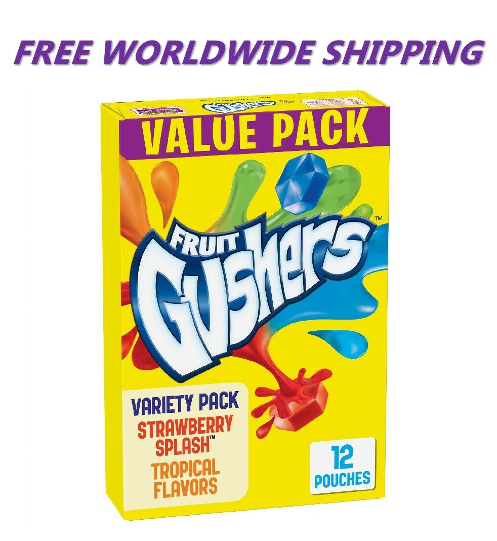 Betty Crocker Fruit Gushers Fruit Snacks Variety Snack Pack WORLD SHIP